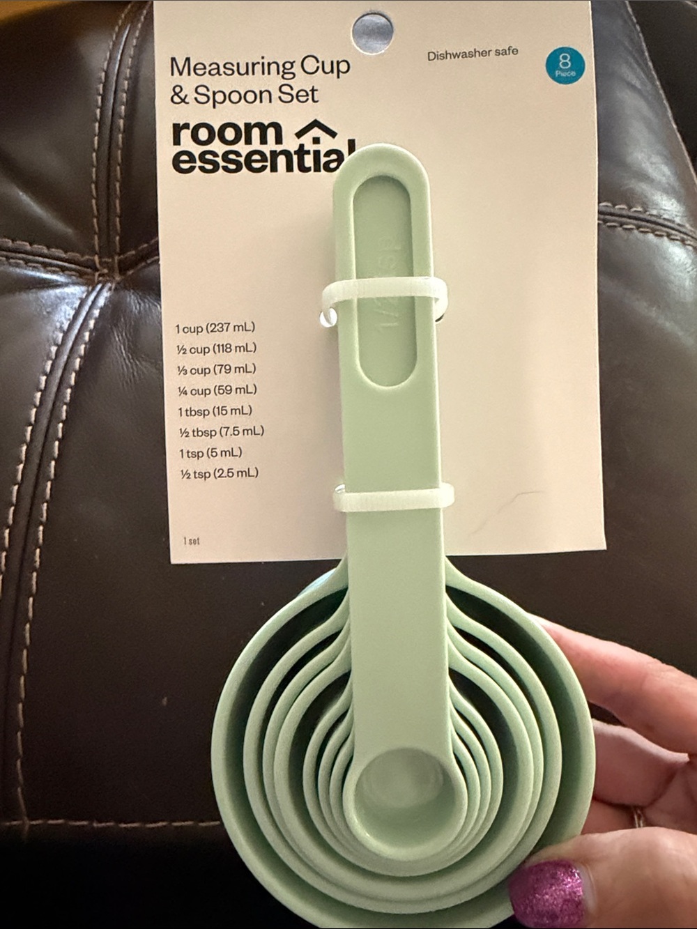 Room Essentials Mint Green Nesting Measuring Cup and Spoon Set